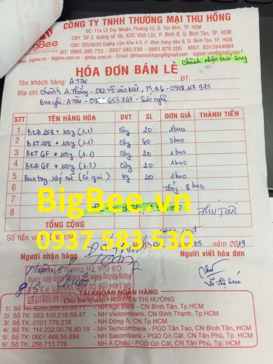 BigBee đi gửi băng keo dán thùng carton loại 4F8-100y  và 6F-100y cho khách ở Suối Nghệ, Vũng Tàu