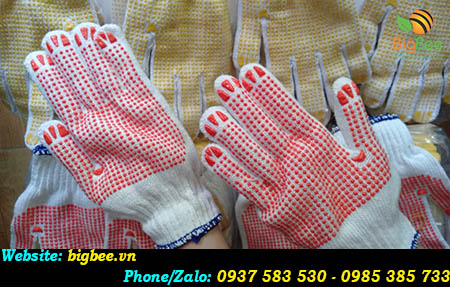 Bán găng tay len phủ hạt nhựa giá rẻ tại miền Nam