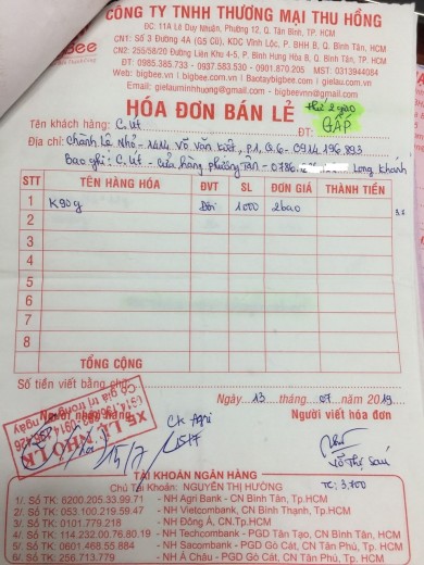 BigBee đi gửi Bao tay len Kem 90g cho khách ở Long Khánh, Đồng Nai