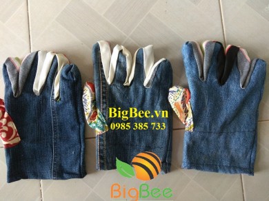 Một số hình ảnh về bao tay vải Jean, bao tay vải mập của BigBee